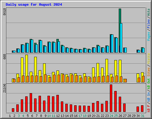 Daily usage for August 2024