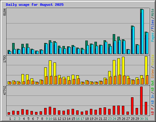 Daily usage for August 2025